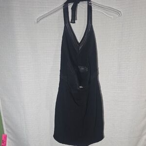Intimatley Free People Womems Size Large Black Adjustable Halter Mini Dress